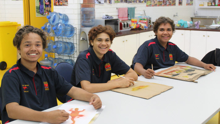 Students learning as part of the Clontarf Foundation with Ampol