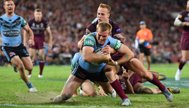 Dale Cherry-Evans making a tackle during State of Origin